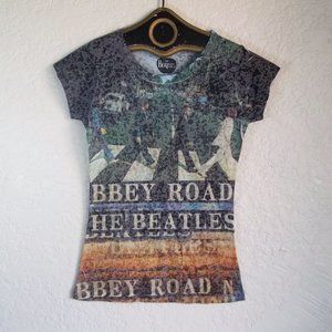 BEATLES 2013 Abbey Road Album Burnout T Shirt S
